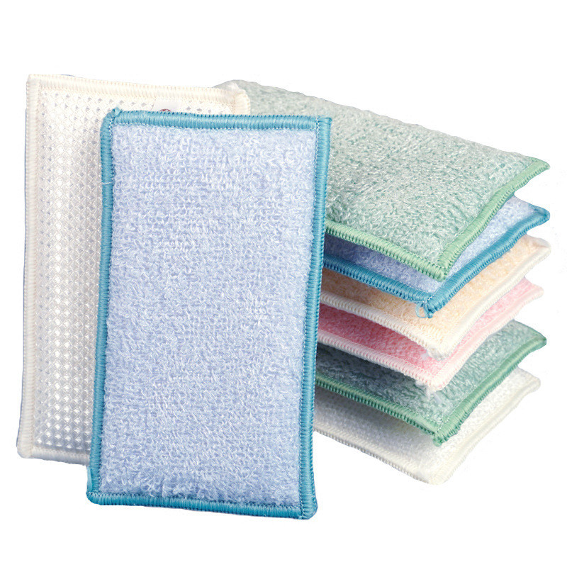 Bamboo Fiber Trunk - 3/2Pcs Dubbelzijdig Keuken Schoonmaken Schuursponsje Bamboevezel