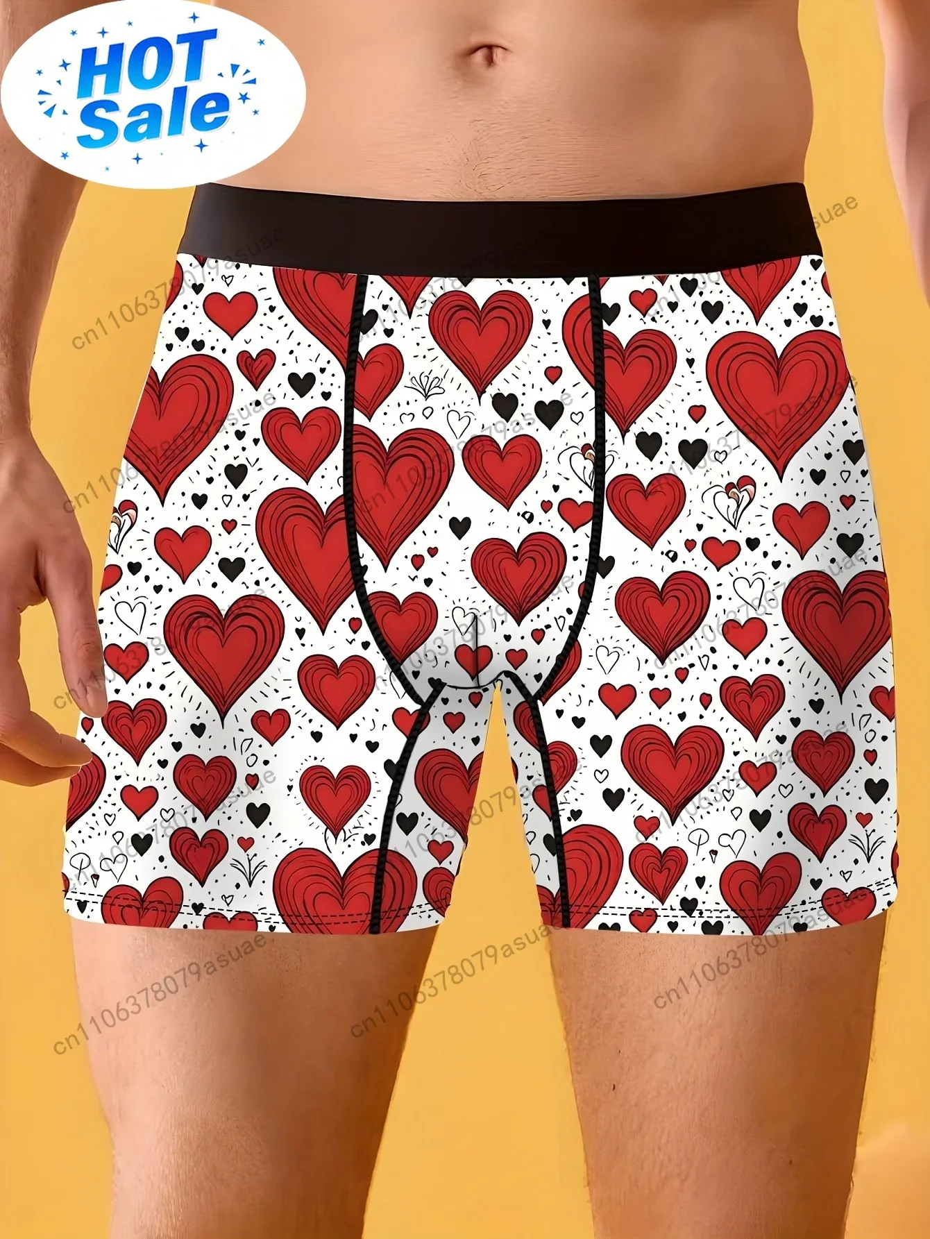 Quick Dry Underwear - 1pc heren boxershorts met hartprint -